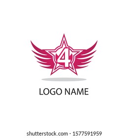 4 number logo symbol vector illustration design