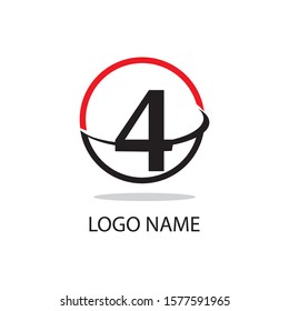 4 number logo symbol vector illustration design