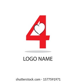 4 number logo symbol vector illustration design