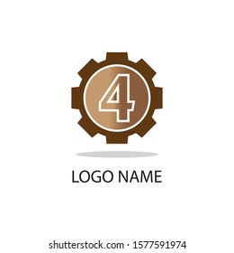 4 number logo symbol vector illustration design