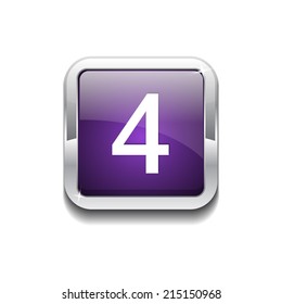 4 Number Rounded Corner Vector Purple Web Icon Button