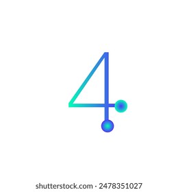 4 number tech logo icon vector eps 