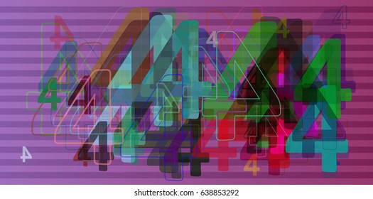 4 Number vector art