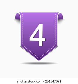 4 Number Vector Purple Web Icon