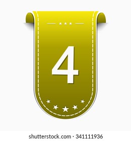 4 Number Vector Yellow Web Icon