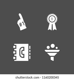4 numbers icons in vector set. funnel and number illustration for web and graphic design
