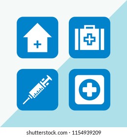 4 nurse icons in vector set. doctor illustration for web and graphic design