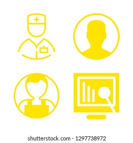 4 occupation icons with computer and user in this set