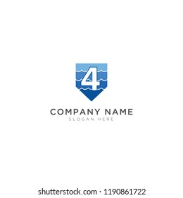 4 ocean defense Logo Template Design Vector, Emblem, Design Concept, Creative Symbol, Icon