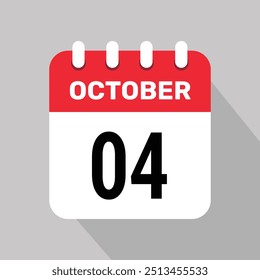 4 de octubre Vector icono Web ilustración de la página de fondo de diseño.