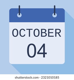 4 October Calendar, Vector Calendar.