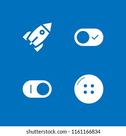 4 off icons in vector set. switch, button and rocket illustration for web and graphic design