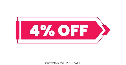 4% off Modern shopping sale banner design on a white background, Special discount, offer promo, vector illustration isolated