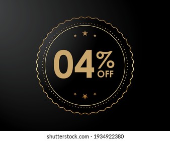 4% off sign, 4 percent Discount special offer vector illustration