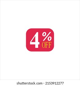 4 offer tag discount vector icon stamp on a white background
