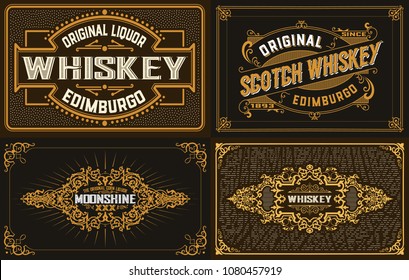 4 old labels for packing. Western style