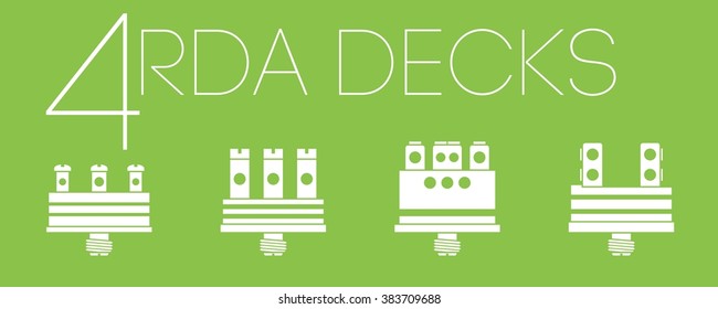 4 one color RDA decks icons set