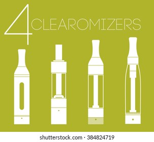 4 one color vaping stuff clearomizers set