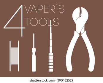 4 one color white vaper tools set