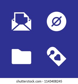 4 open icon set with empty set, doorknob and folder vector illustration for graphic design and web