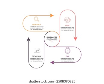 4 option cycle infographic chart. Vector illustration.