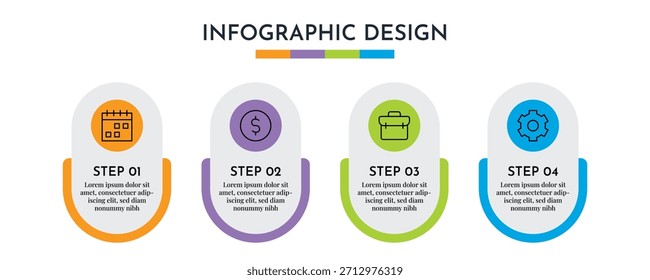 Plantilla de diseño de gráficos de información de 4 opciones. Fondo Abstractas del negocio de la ilustración. Diseño de gráficos de información.	