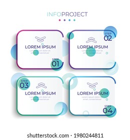 4 option white paper partition Color gradient chart origami paper color info-graphic template for diagram presentation chart and business concept with 5 element options