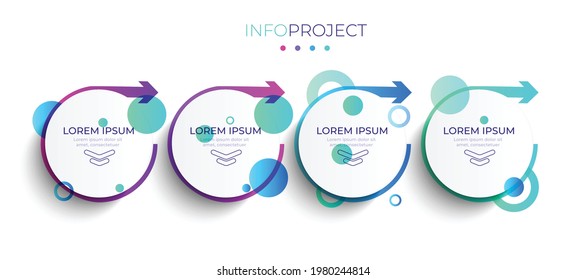 4 option white paper partition Color gradient chart origami paper color info-graphic template for diagram presentation chart and business concept with 5 element options