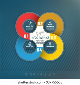 4 options abstract business presentation template used for brochures, diagrams, banners web designs, infographics