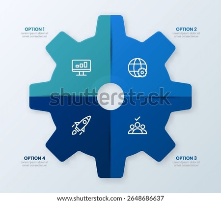 4 Options with Gear Infographic Templates