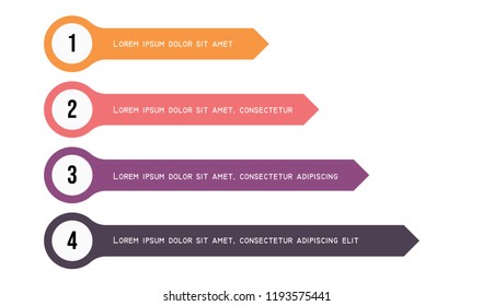 4 options Horizontal bar design template for presentation