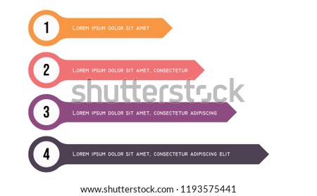 4 options Horizontal bar design template for presentation