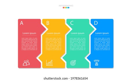 4 options infographic banner.4 step timeline vector with business icon.