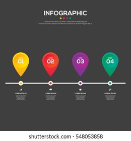 4 options infographic business report template layout design element vector illustration can be used for workflow, layout, number