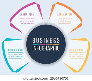 4 Options Infographic design 4 Steps, objects, elements or options business information template