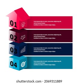 4 options infographic  template. Aerial style infographic design. Can be used for presentation or any purposes. Can edit to your own texts. Vector EPS10
