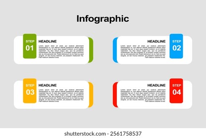 4 options infographic template with full color for business, presentation and banner.