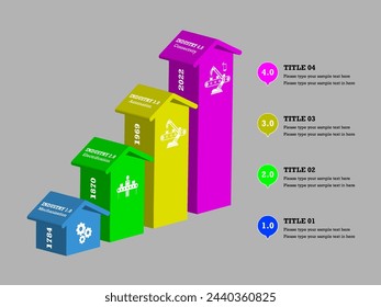 4 options infographic template. Industry 1.0-4.0 style infographic design. Can be used for presentation or any purposes. Can edit your own texts. Vector EPS10 