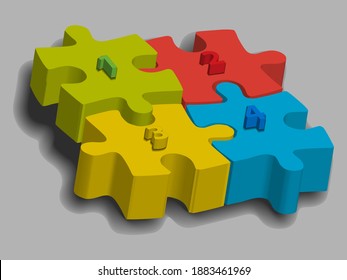 4 options infographic template. Jigsaw style infographic design. Can be used for business presentation, web banner, etc. Vector EPS10