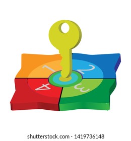4 Options Infographic Template. 
The key infographic design. Can be used for business Presentation or banner. Can put your own texts in spaces provided in infographic. Vector EPS10