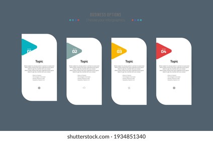 4 options Infographics design used in business and finance templaes style used in  presentations concept