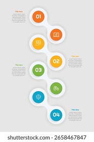 4 Optionen oder Schritte Flat Infographic Element. Modernes und sauberes Design für Präsentationen, Berichte und das Web