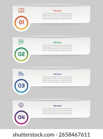 4 Options or Steps Gradient Infographic Element. Modern and clean design for presentations, reports, and web