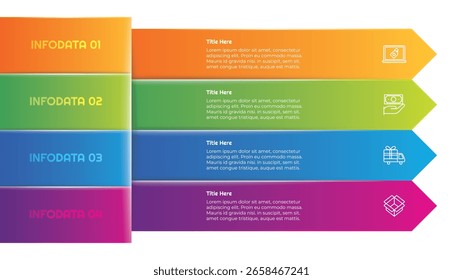 4 Options or Steps Infographic Element with Gradient Style for presentations, reports, and web