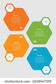 Elemento de infografía de 4 opciones o pasos con estilo plano para presentaciones, informes y Web