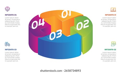4 Options or Steps Infographic Element for presentations, reports, and web