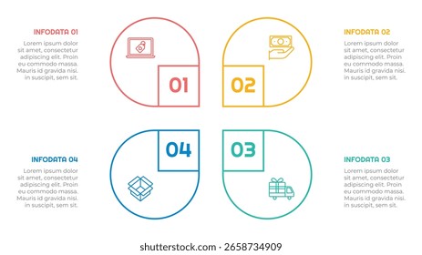 Elemento de infografía de 4 opciones o pasos para presentaciones, informes y Web
