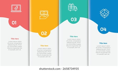 Elemento de infografía de 4 opciones o pasos para presentaciones, informes y Web