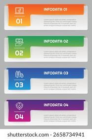 Elemento de infografía de 4 opciones o pasos para presentaciones, informes y Web