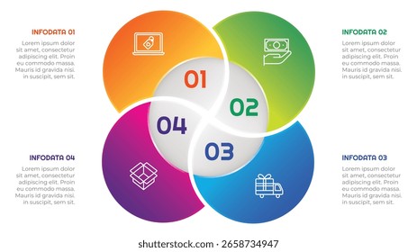 4 Options or Steps Infographic Element for presentations, reports, and web
